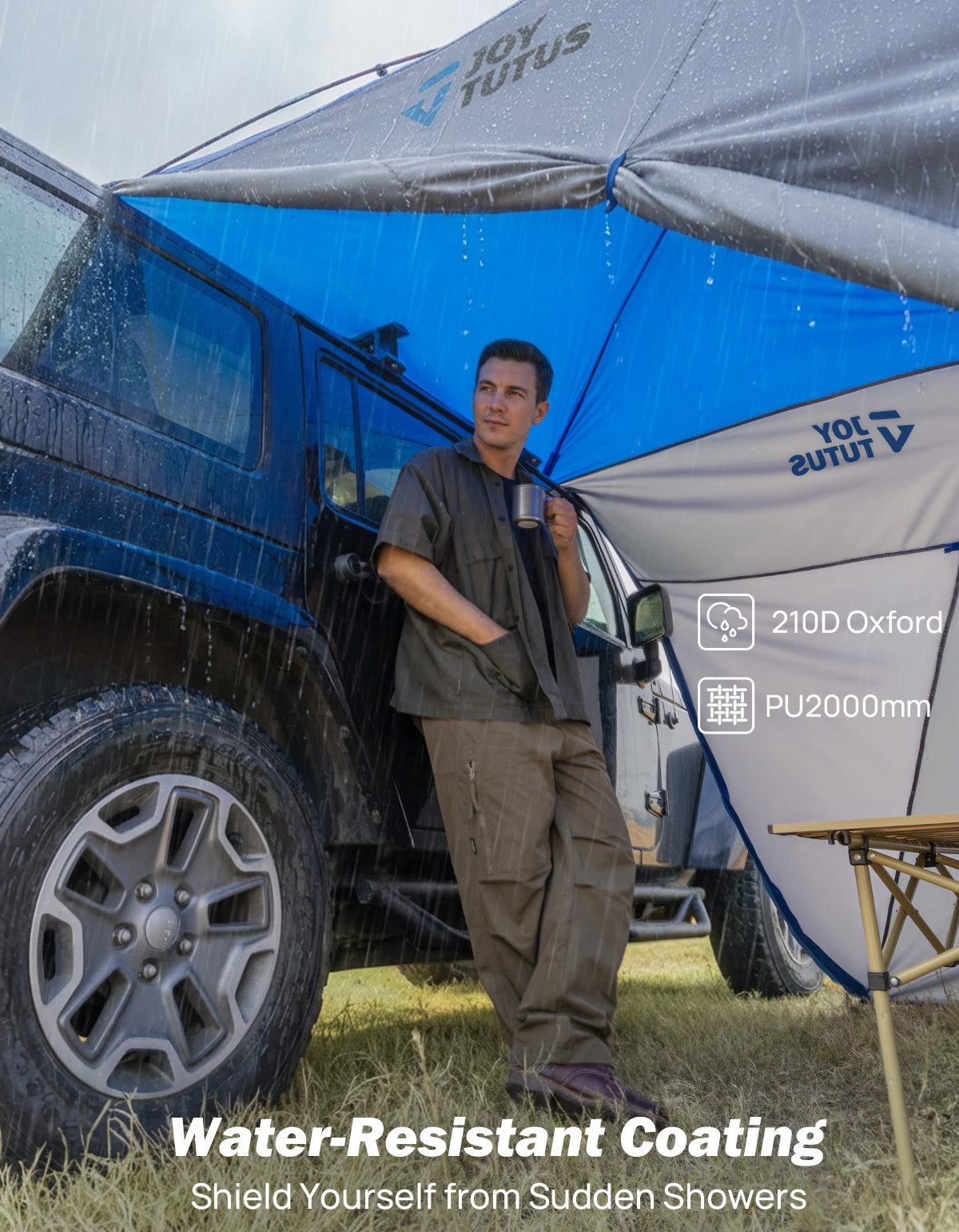 Universal Vehicle Shelter Awning with 3-Side Sunshade