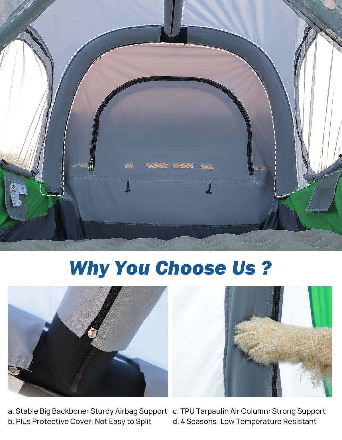 Inflatable Truck Bed Tent with Awning – 2 Person Pickup Camping Tent