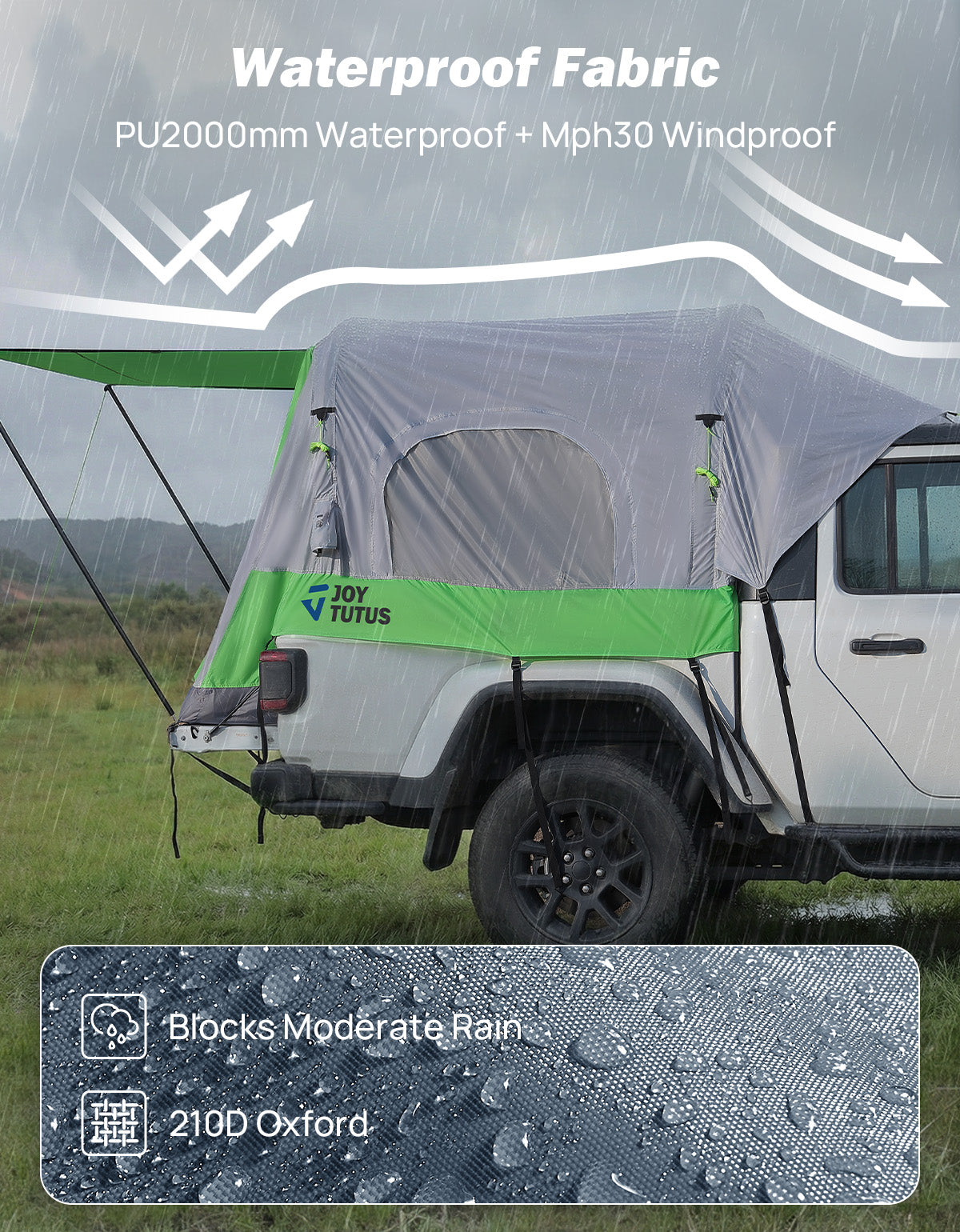 Inflatable Truck Bed Tent with Awning – 2 Person Pickup Camping Tent