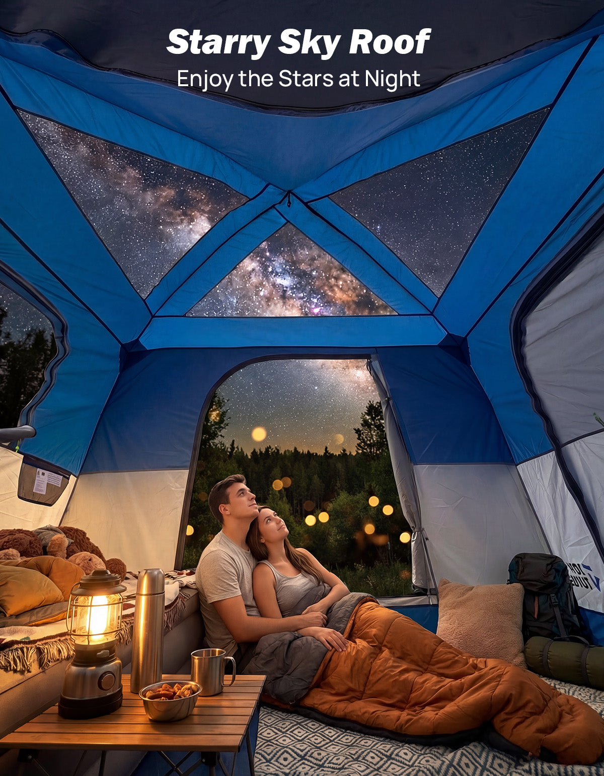 SUV Camping Tent for 5-9 Person, 2-Room Car Tent with Screen Porch