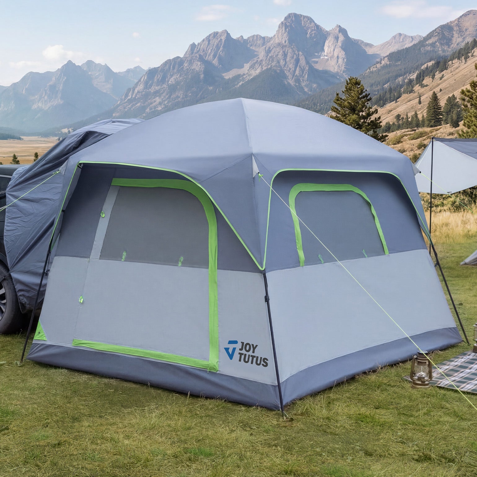 SUV Camping Tent for 4-6 Person, Dual-Use Car Tent with Double Door