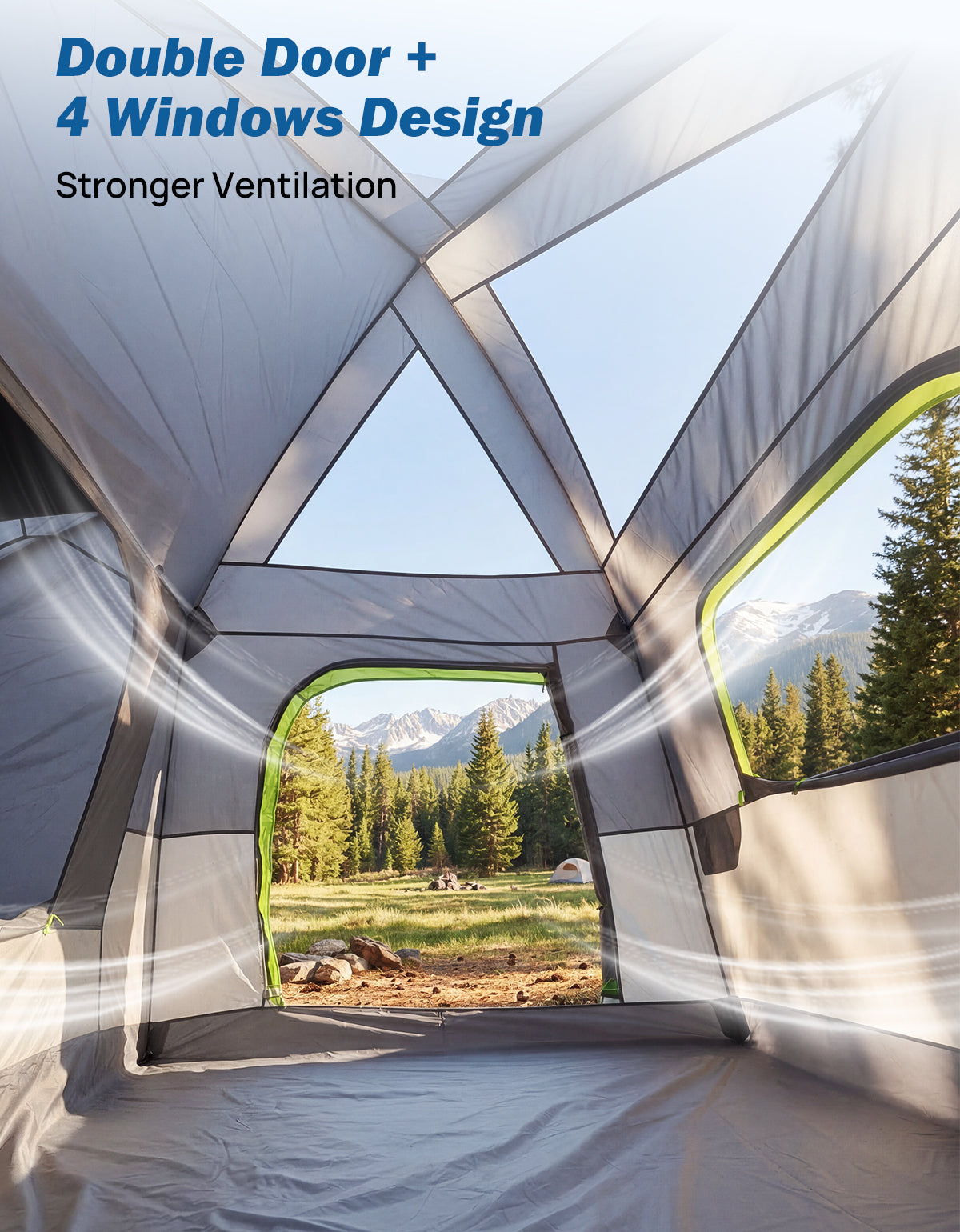 SUV Camping Tent for 4-6 Person, Dual-Use Car Tent with Double Door