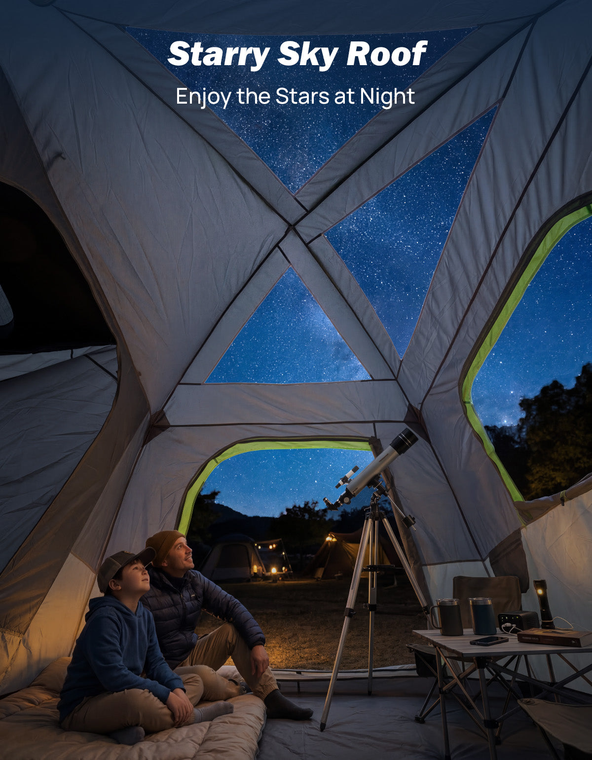 SUV Camping Tent for 4-6 Person, Dual-Use Car Tent with Double Door