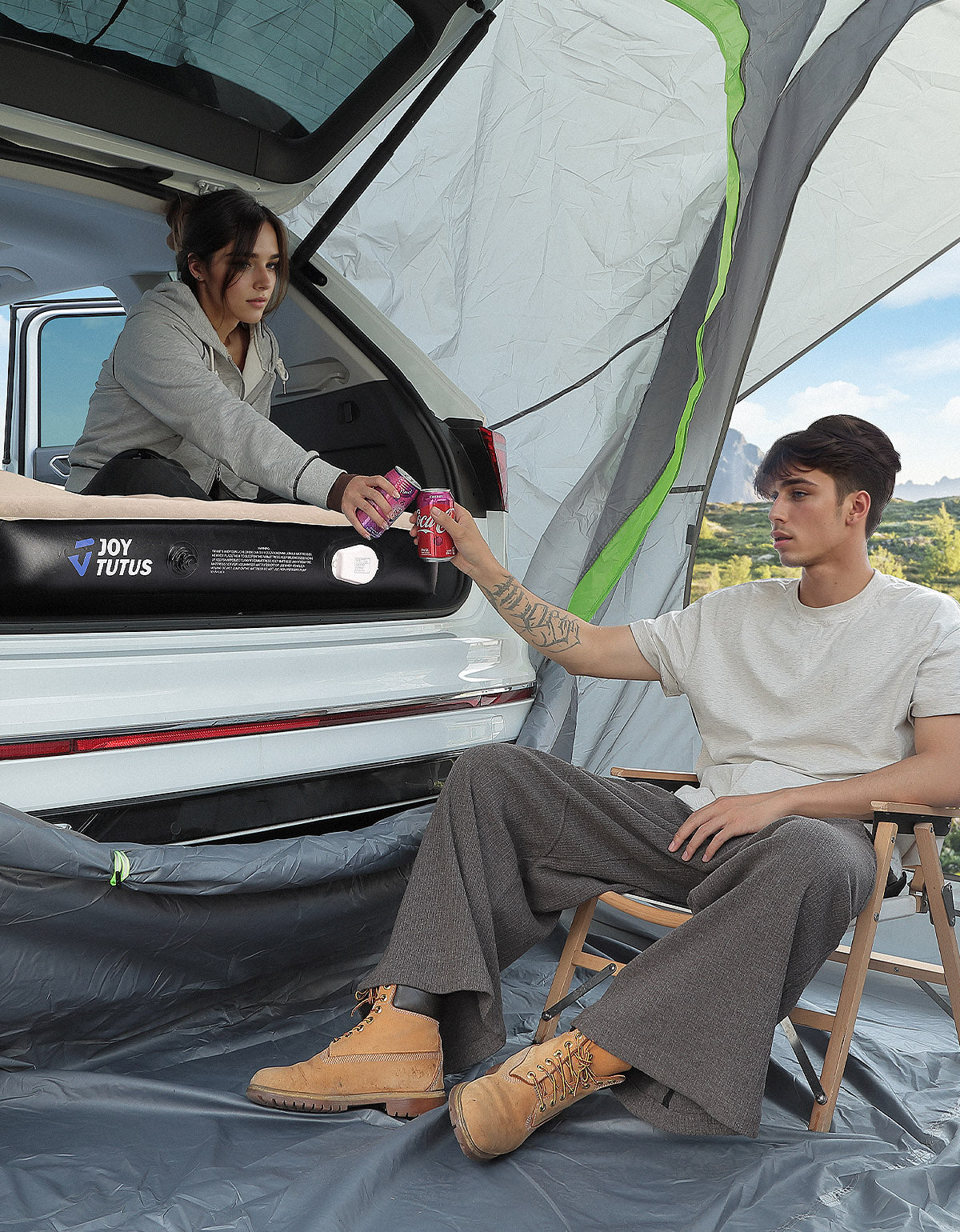 SUV Air Mattress with Built-In Pump, 2 Pillows, Anti-Leak Camping Bed