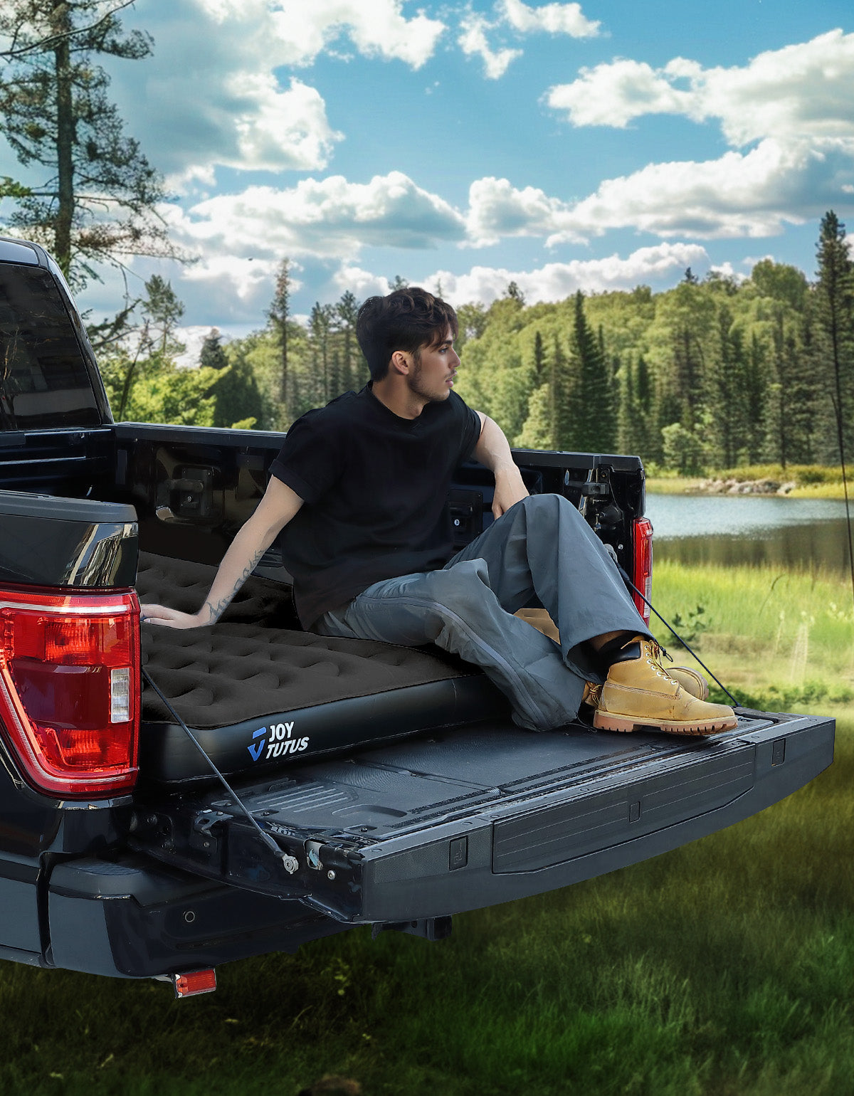 Truck Bed Air Mattress with Built-in Pump for 5.5–6.7 ft Beds – Camping Air Bed