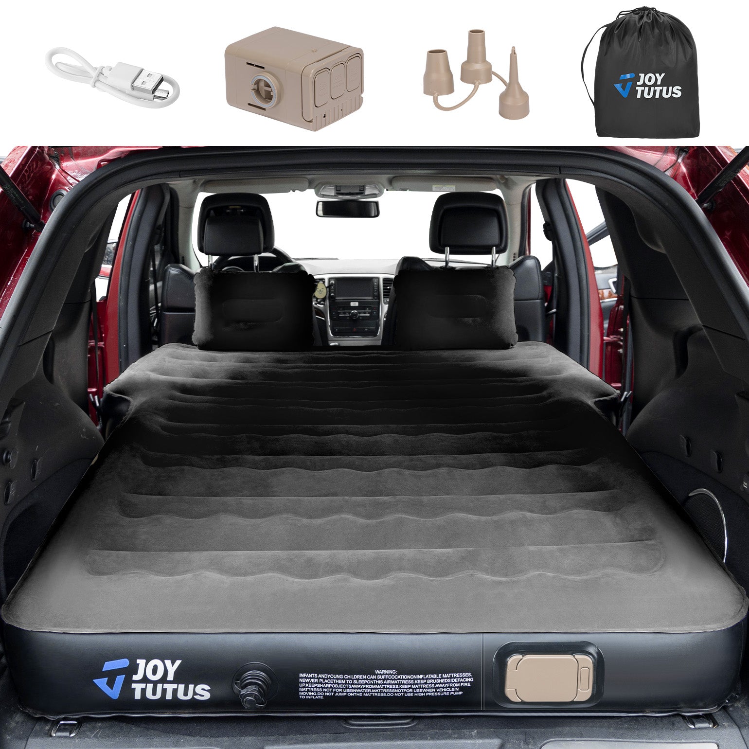 Self-Inflating SUV Air Mattress – Portable Car Camping Bed with Built-In Pump