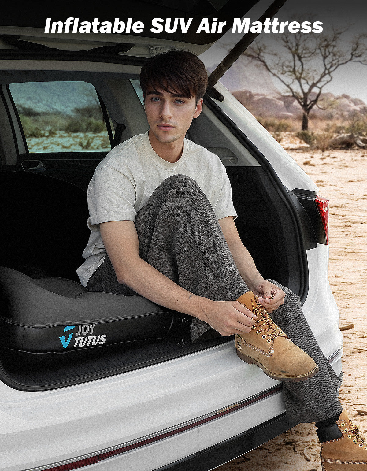 SUV Air Mattress Camping Bed – Thickened Car Sleeping Pad with Air Pump