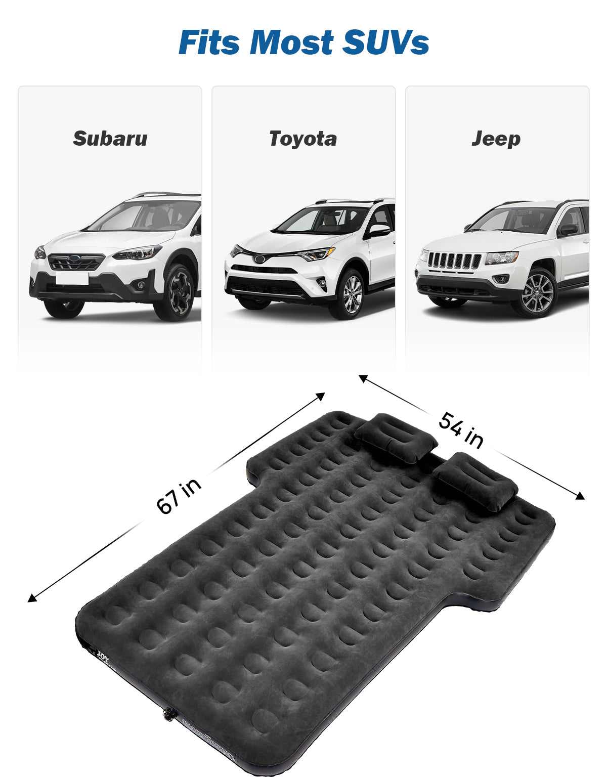 SUV Air Mattress Camping Bed – Thickened Car Sleeping Pad with Air Pump