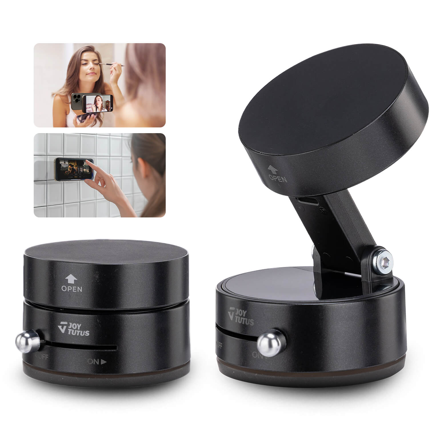 Suction Cup Shower Phone Holder for Mirror, Tile, Kitchen & Window