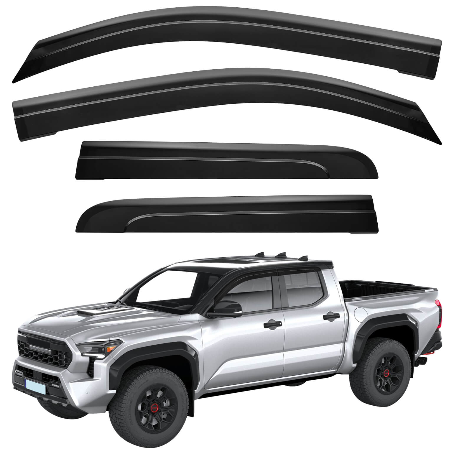 Low Profile Rain Guards Compatible with 2024 2025 Tacoma Double Cab