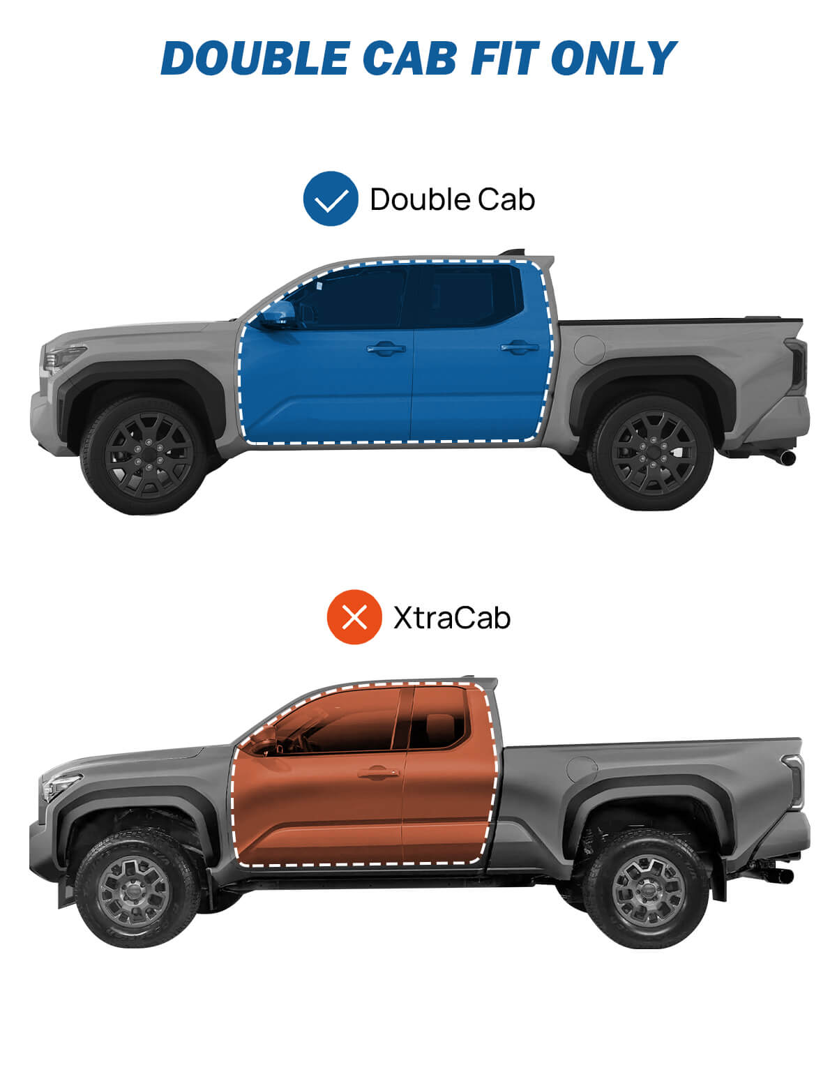 Low Profile Rain Guards Compatible with 2024 2025 Tacoma Double Cab
