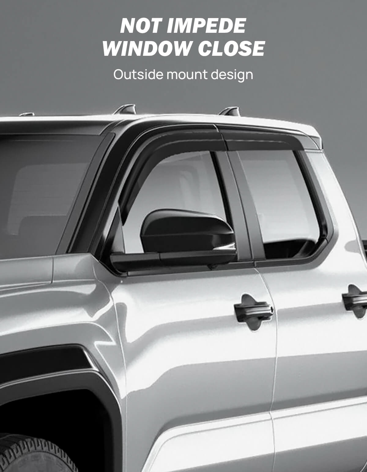 Low Profile Rain Guards Compatible with 2024 2025 Tacoma Double Cab