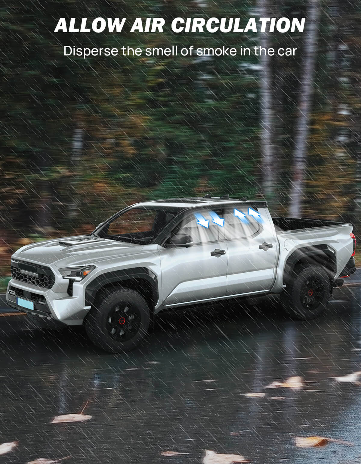 Low Profile Rain Guards Compatible with 2024 2025 Tacoma Double Cab