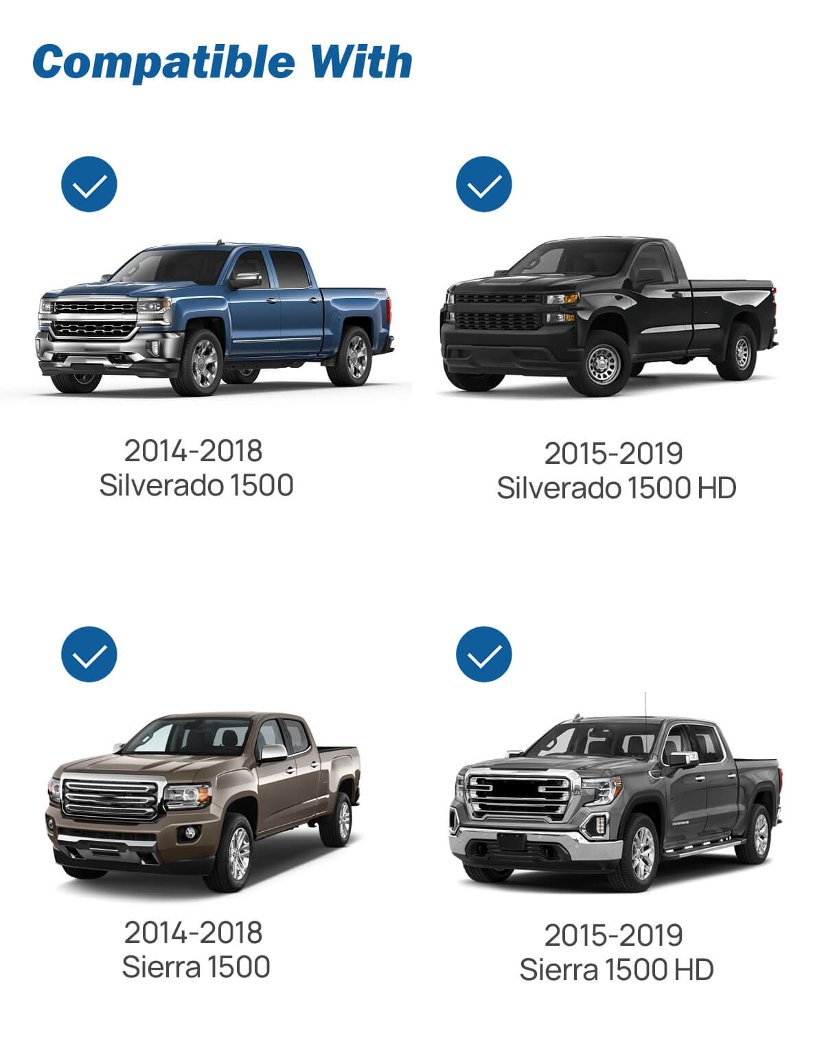 Metal Dash Mount 360° Portable Phone Holder for Silverado & Sierra 2014-2018