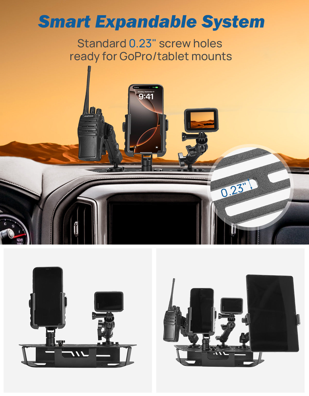 Metal Dash Mount Phone Holder Compatible with Silverado & Sierra 2019-2022