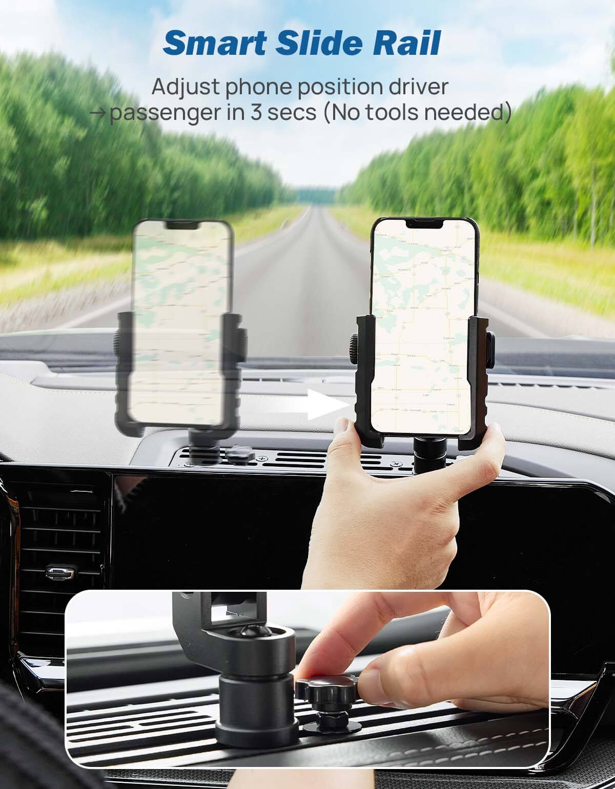 Metal Dash Platform Mount Phone Holder Compatible with Silverado & Sierra 2022+