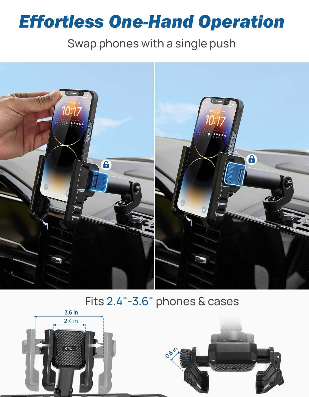 Metal Dash Platform Mount Phone Holder Compatible with Silverado & Sierra 2022+