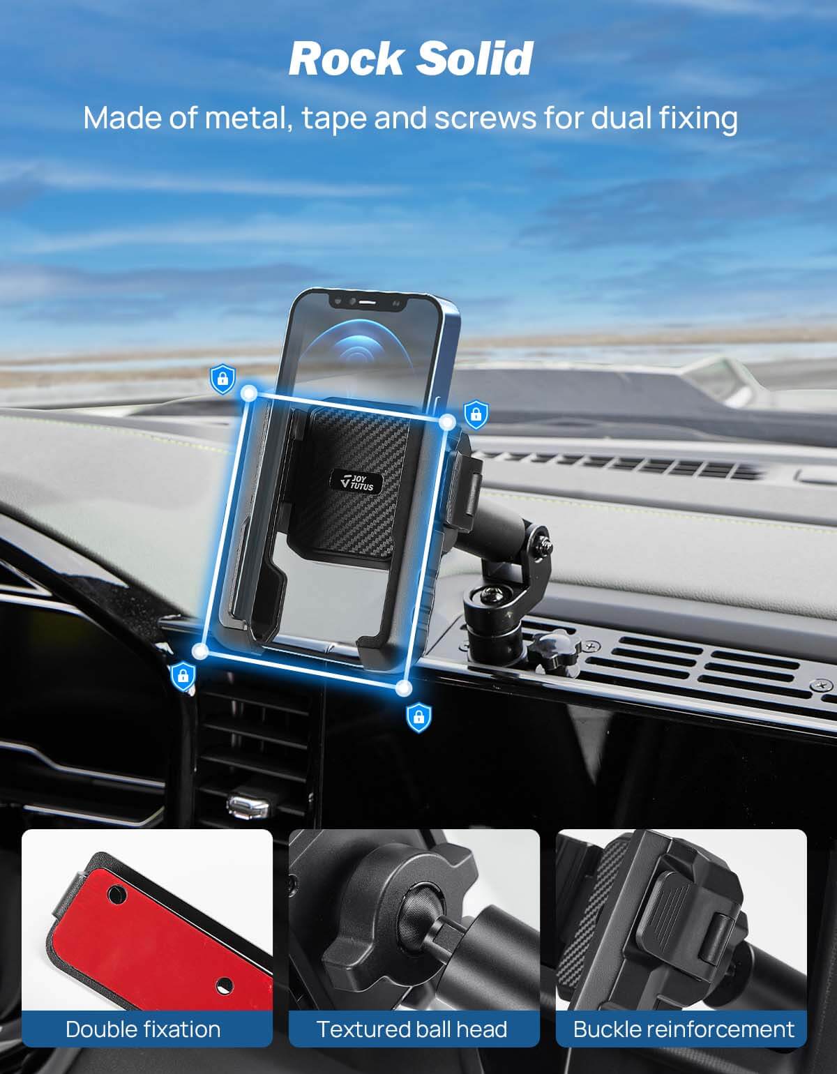 Metal Dash Platform Mount Phone Holder Compatible with Silverado & Sierra 2022+