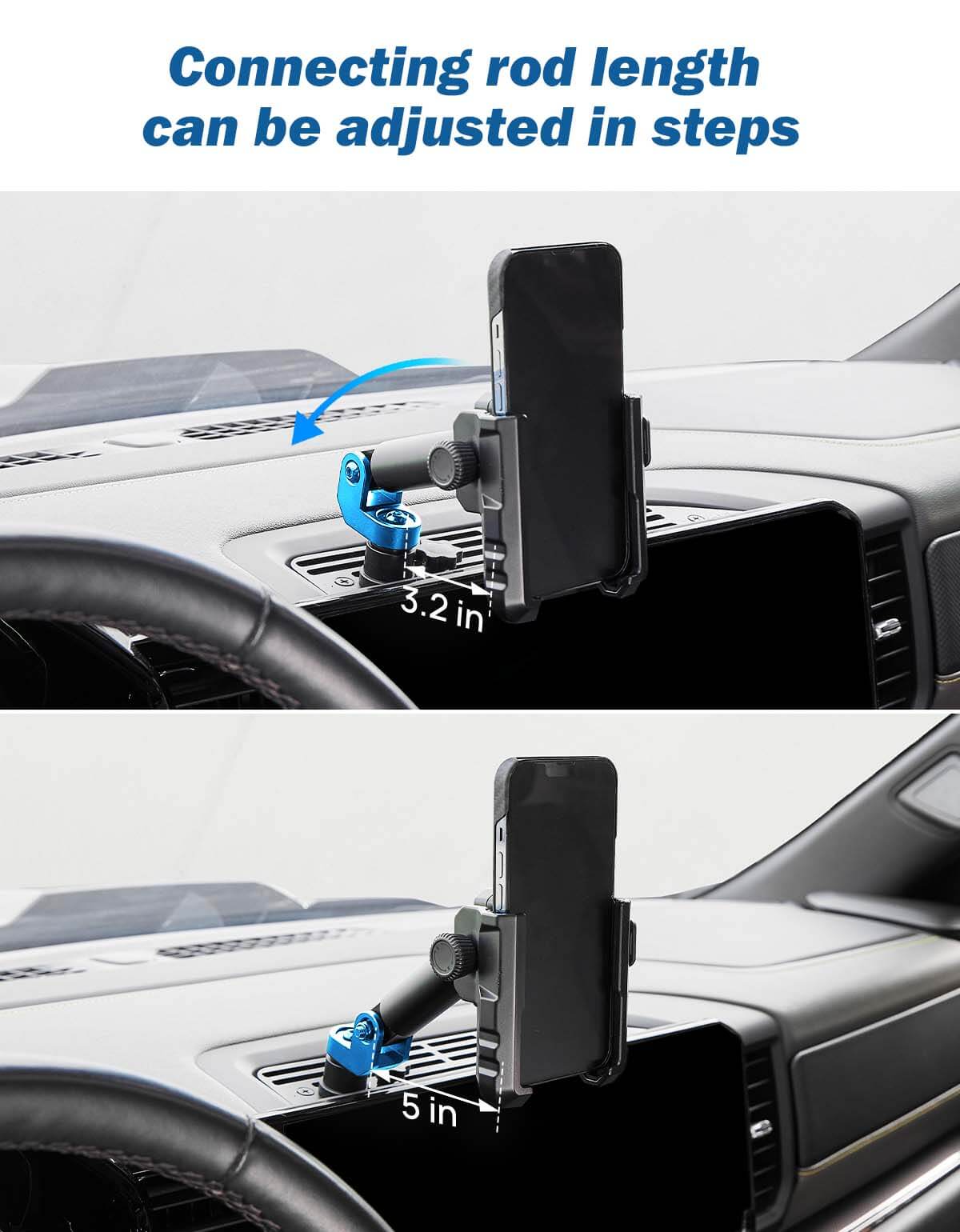 Metal Dash Platform Mount Phone Holder Compatible with Silverado & Sierra 2022+