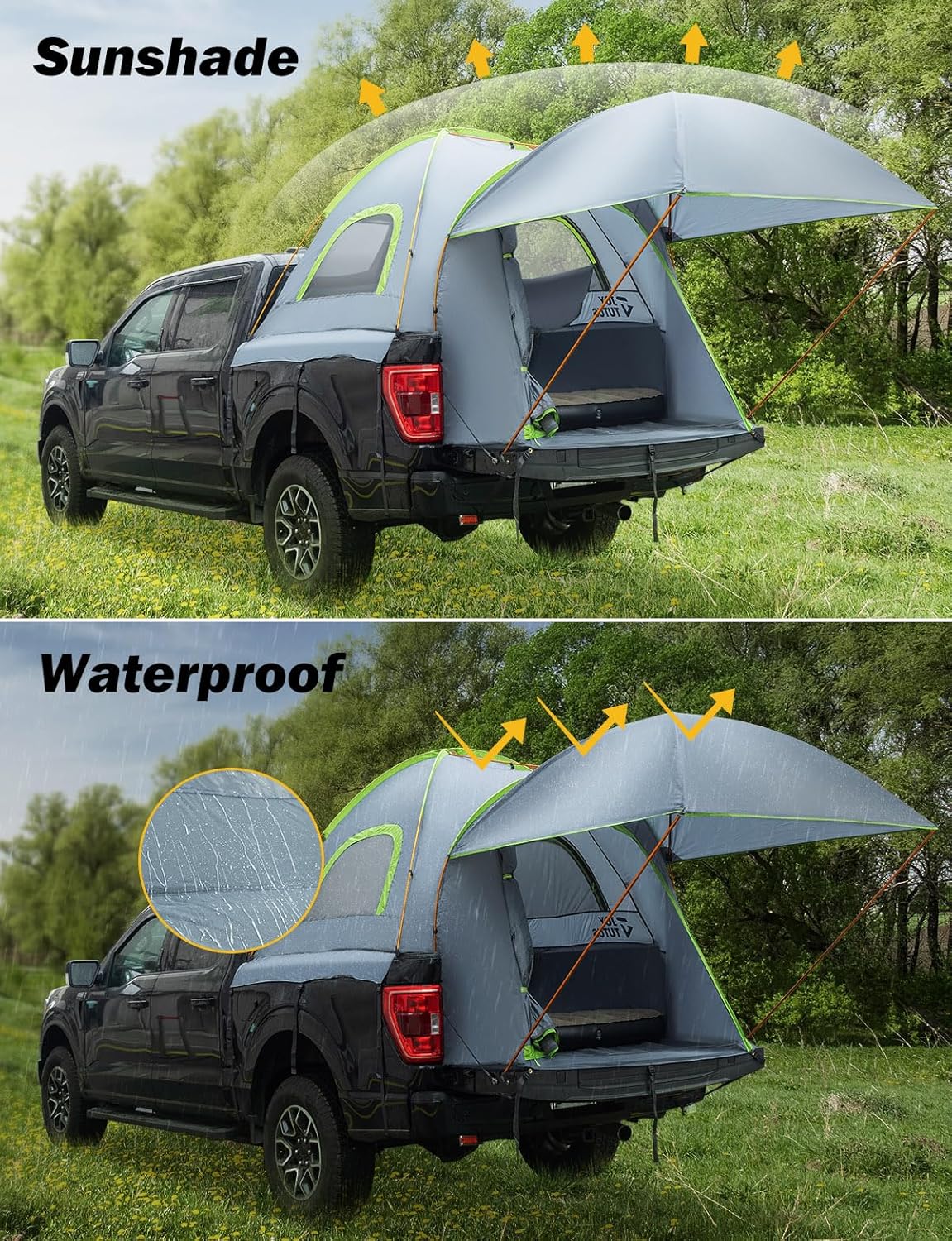 Pickup Truck Tent Bed Tent with Removable Awning - Aluminum Rod