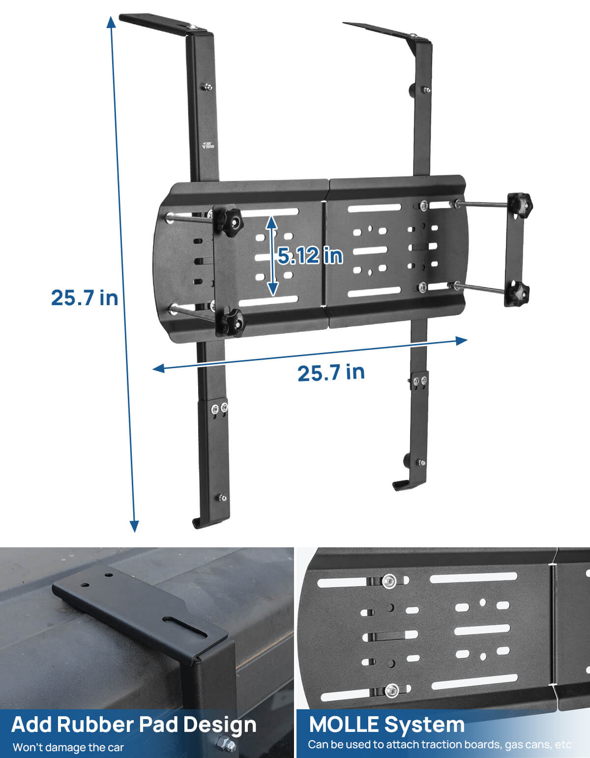 Rear Window Storage Panel Kit Compatible with Jeep Wrangler JK 2007-2018