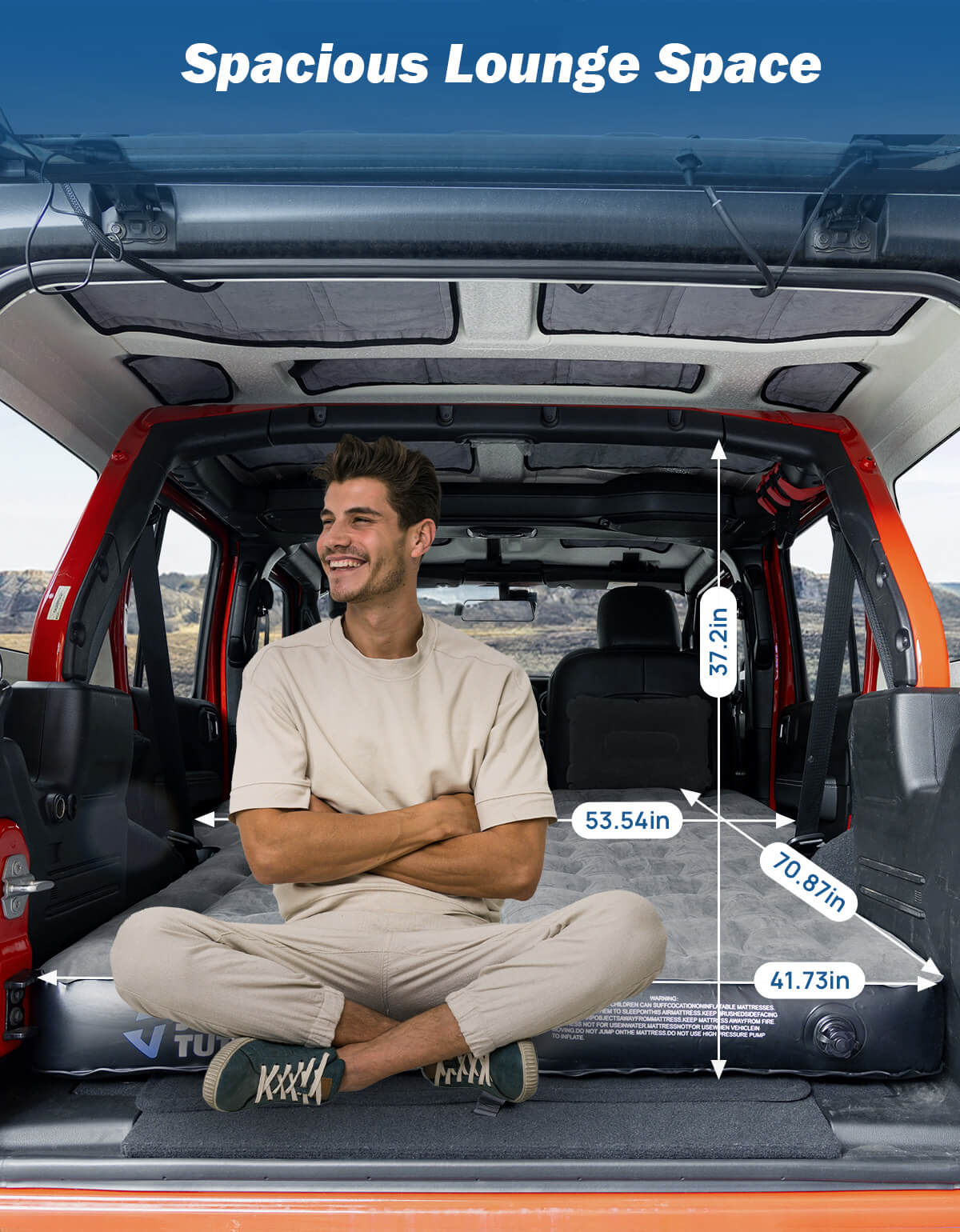 SUV Air Mattress for Camping w/Air Pump Compatible with Wrangler JL 4X4