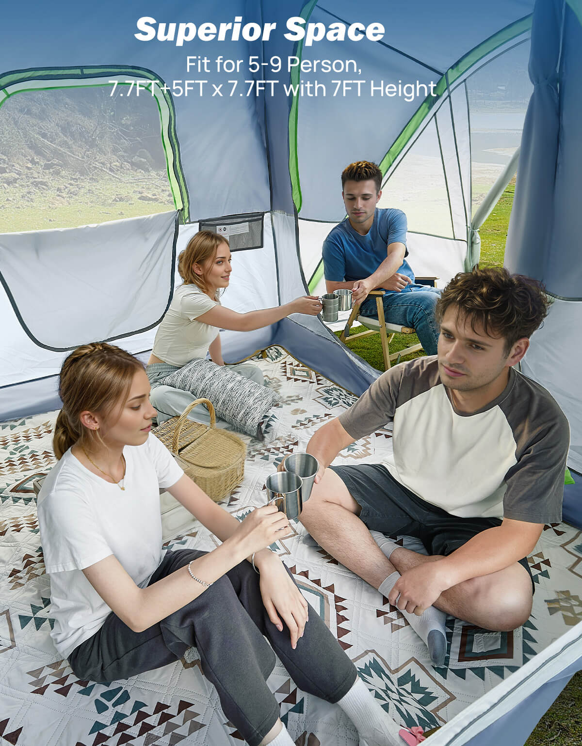 SUV Tent with Screen Porch and Awning