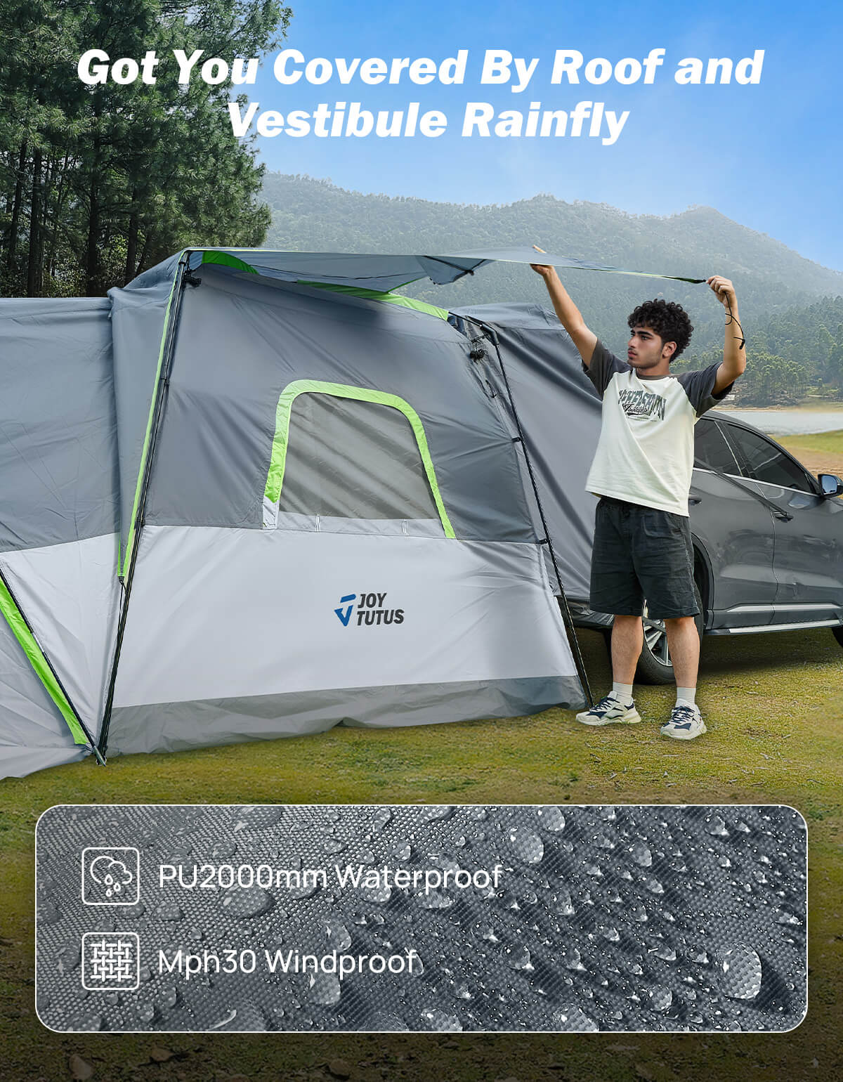 SUV Tent with Screen Porch and Awning