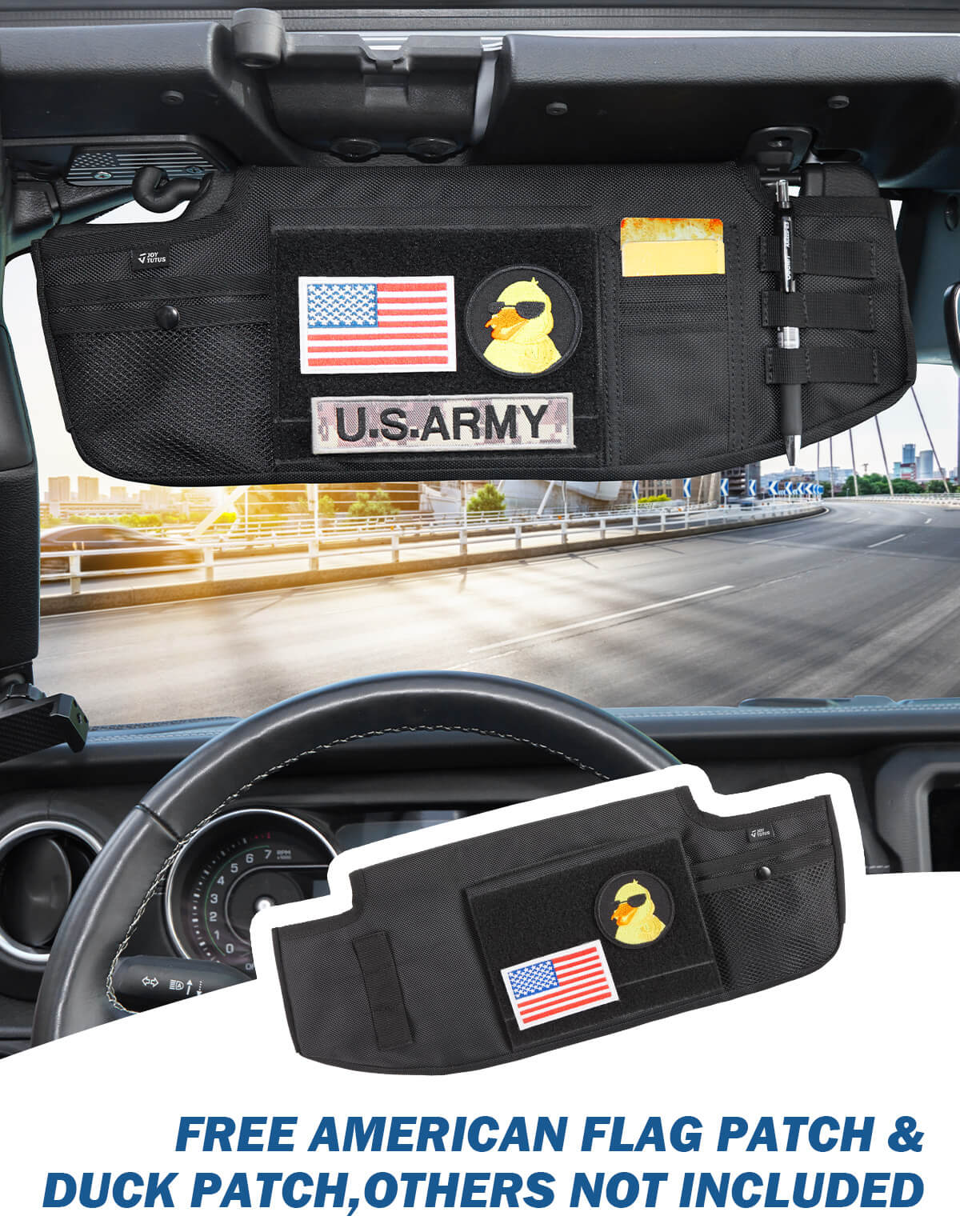 Sun Visor Organizer Compatible with Wrangler JL & JT 2018-2024