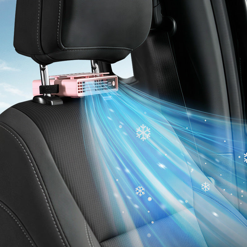 Car Cooling Fan for Backseat Front Rear Seat Clip on Sun Visor Fan Pink 3000mAh Rechargeable Battery for SUV RV UTV Truck