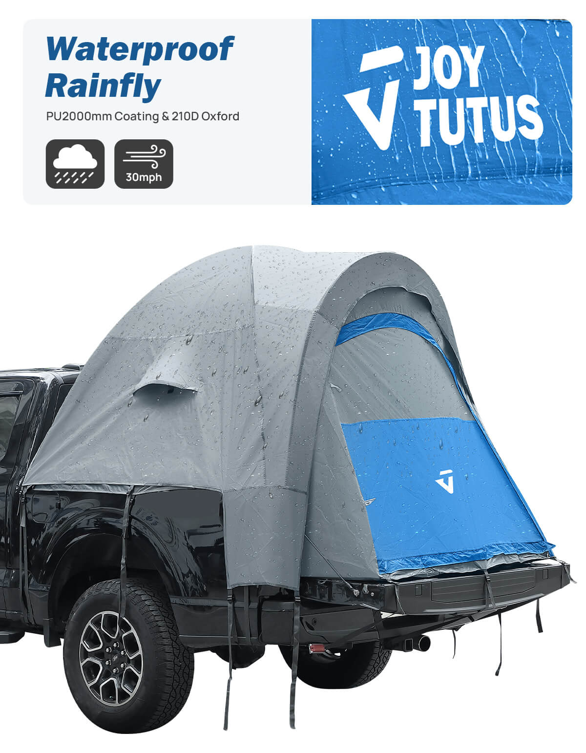 Truck Tent, Portable Truck Bed Tent for 5.5'-5.8' with Rainfly