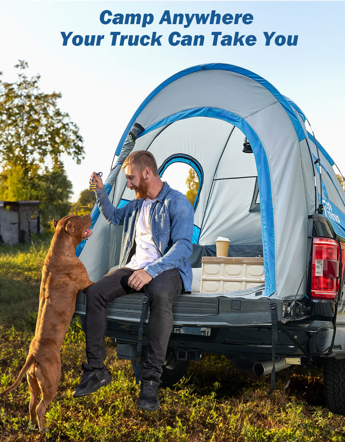 Truck Tent, Portable Truck Bed Tent for 5.5'-5.8' with Rainfly