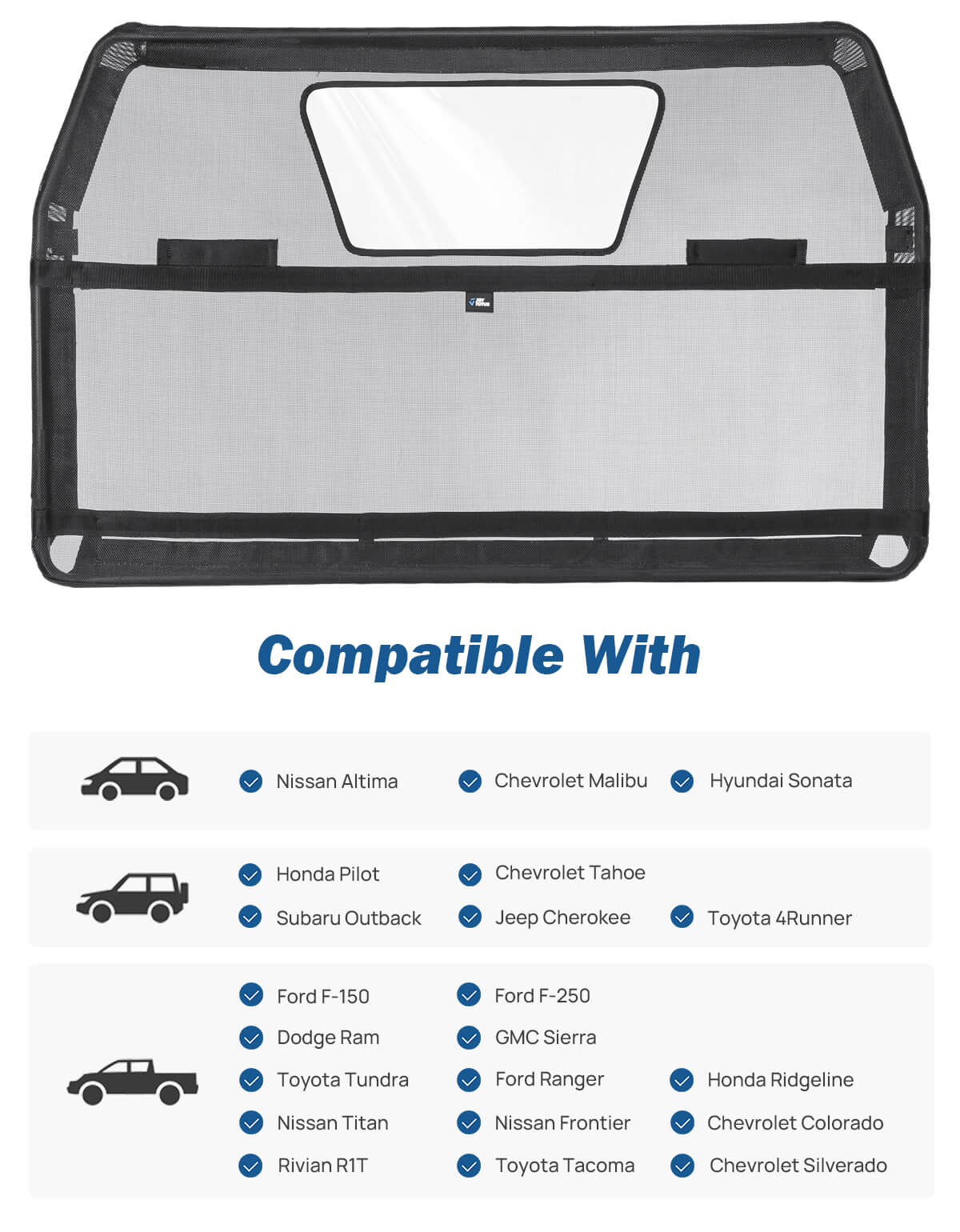 Wide Dog Car Barrier for Vehicles - Black