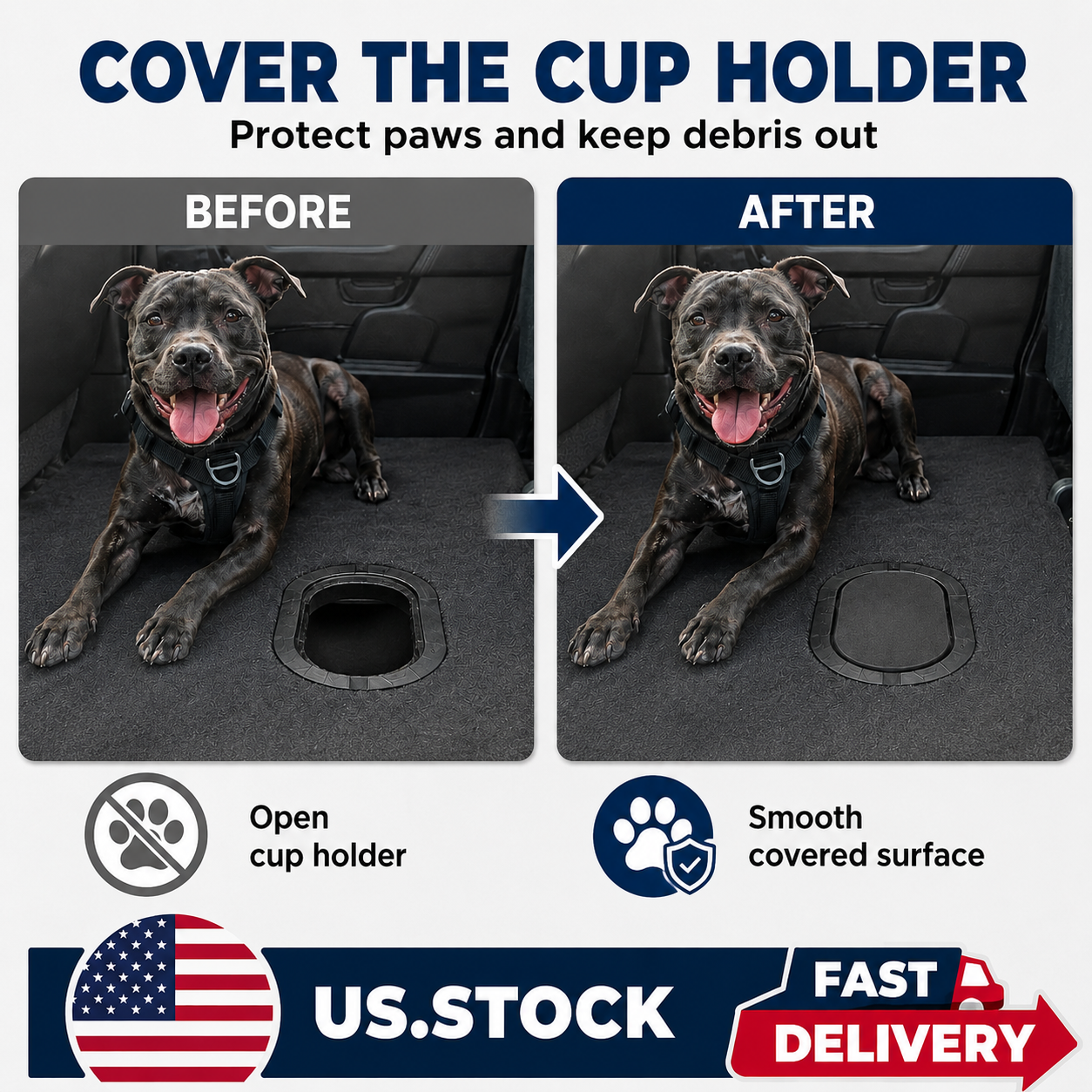 Rear Cup Holder Cover for 4th Gen Ram 1500 2500 3500 - 3D Printed
