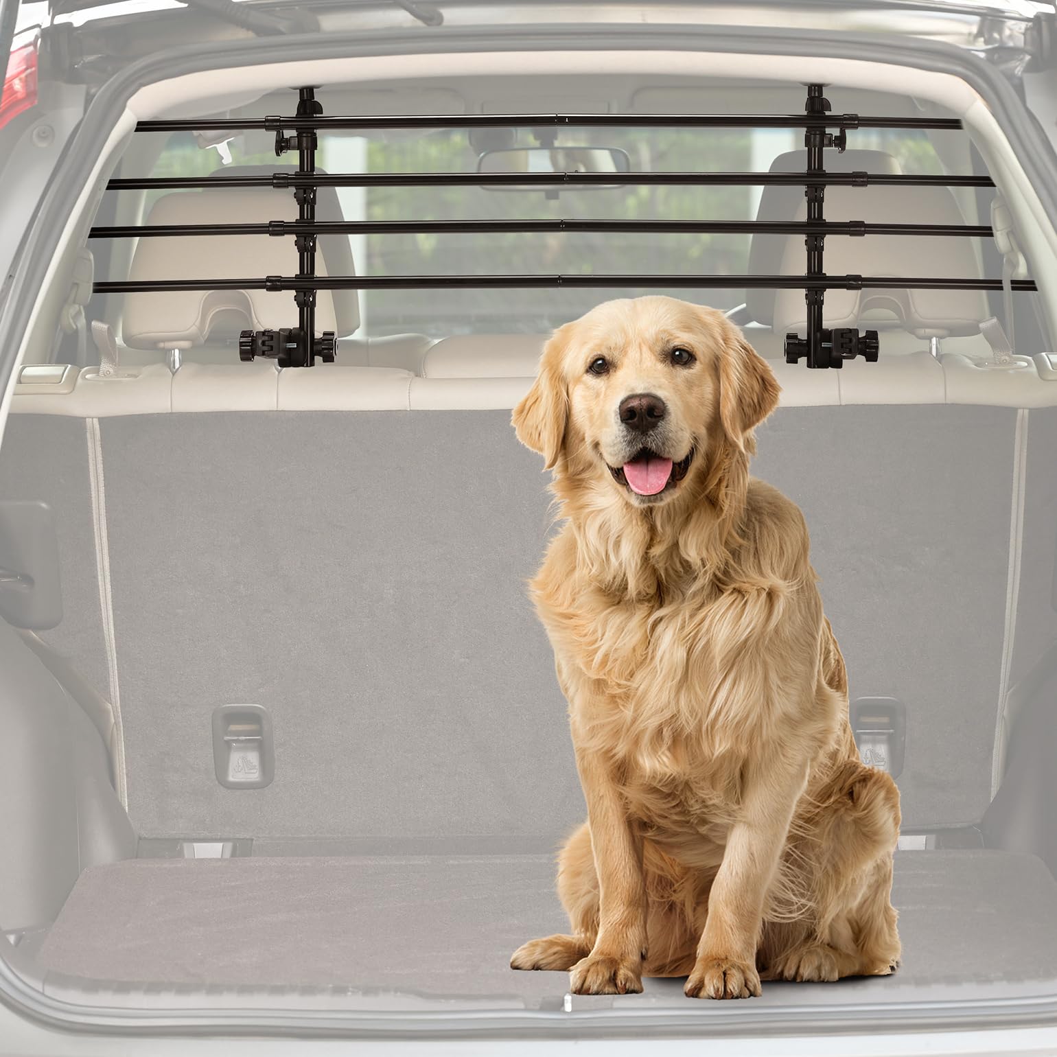 Adjustable Dog Car Barrier for Vehicles, 32" to 57" Width
