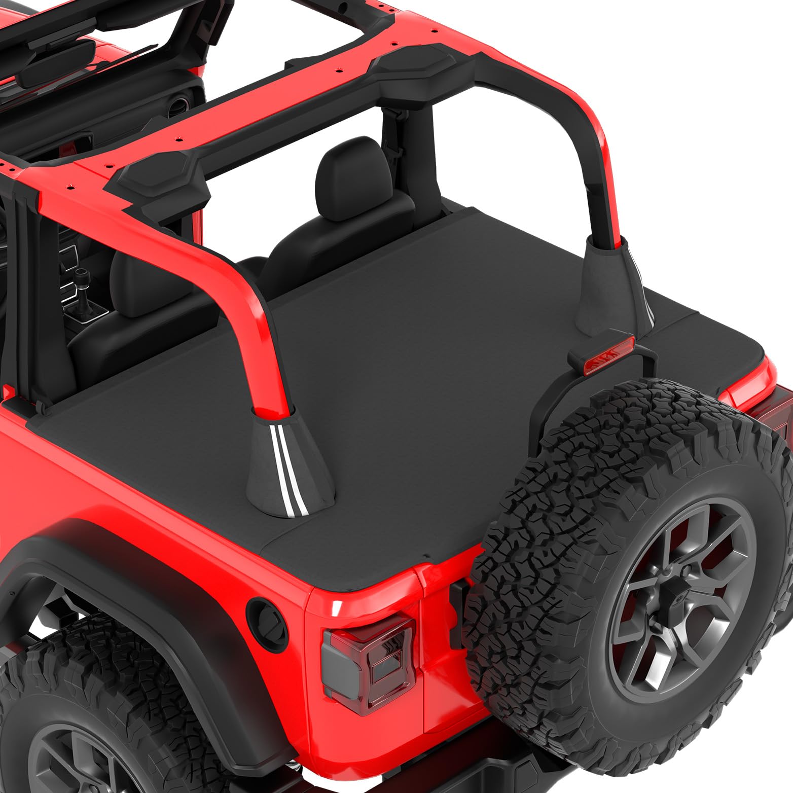 JOYTUTUS Tonneau Cover Fit for Wrangler JL 2 Doors, JL Trunk Cargo Cover Tailgate Cover