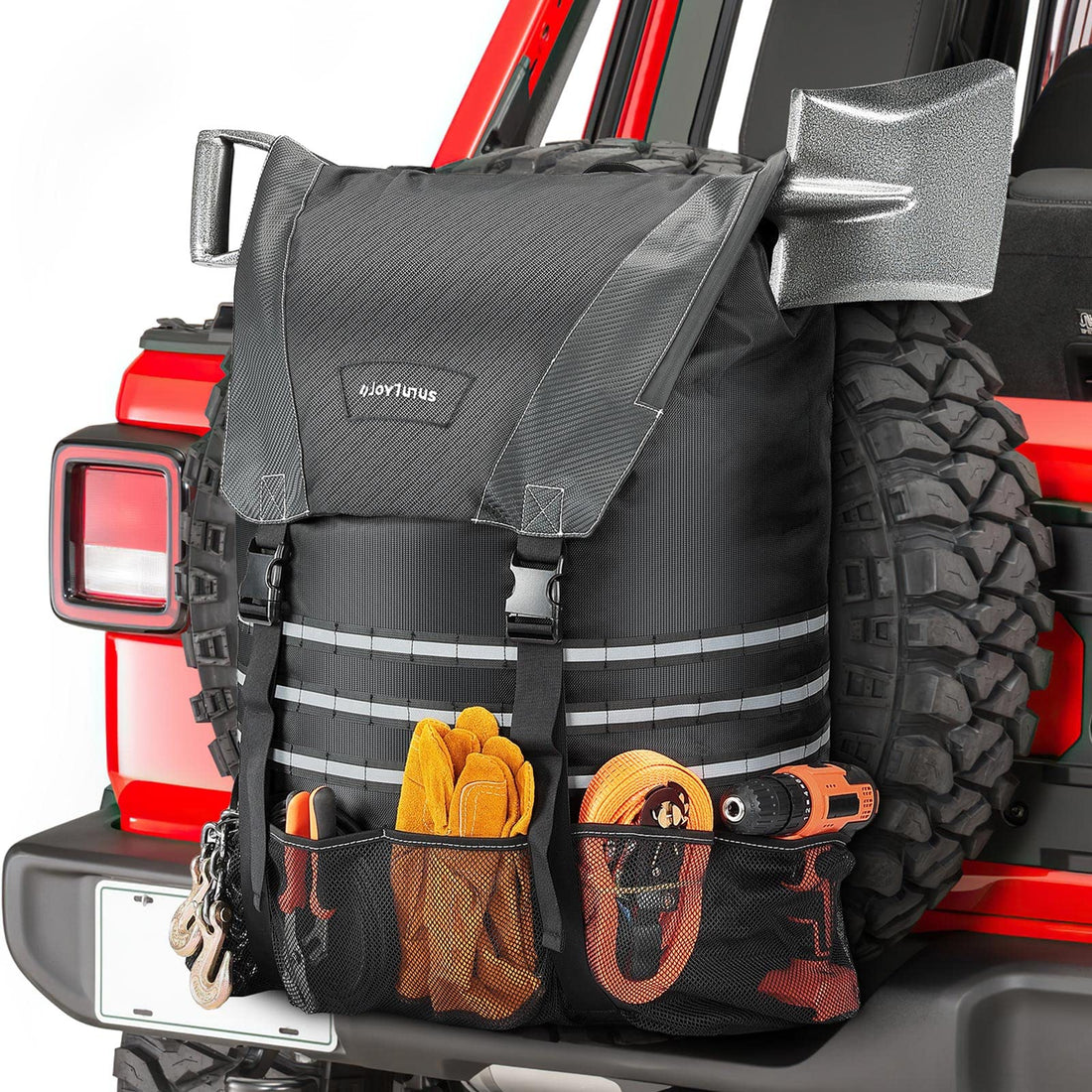 Upgraded Fits 40" Tire 31 Gallons Overland Series Larger Capacity Cargo Spare Tire Storage Bag for 4x4 Off-Road Camping Recovery Gear Firewood for Wrangler JK JKU JL