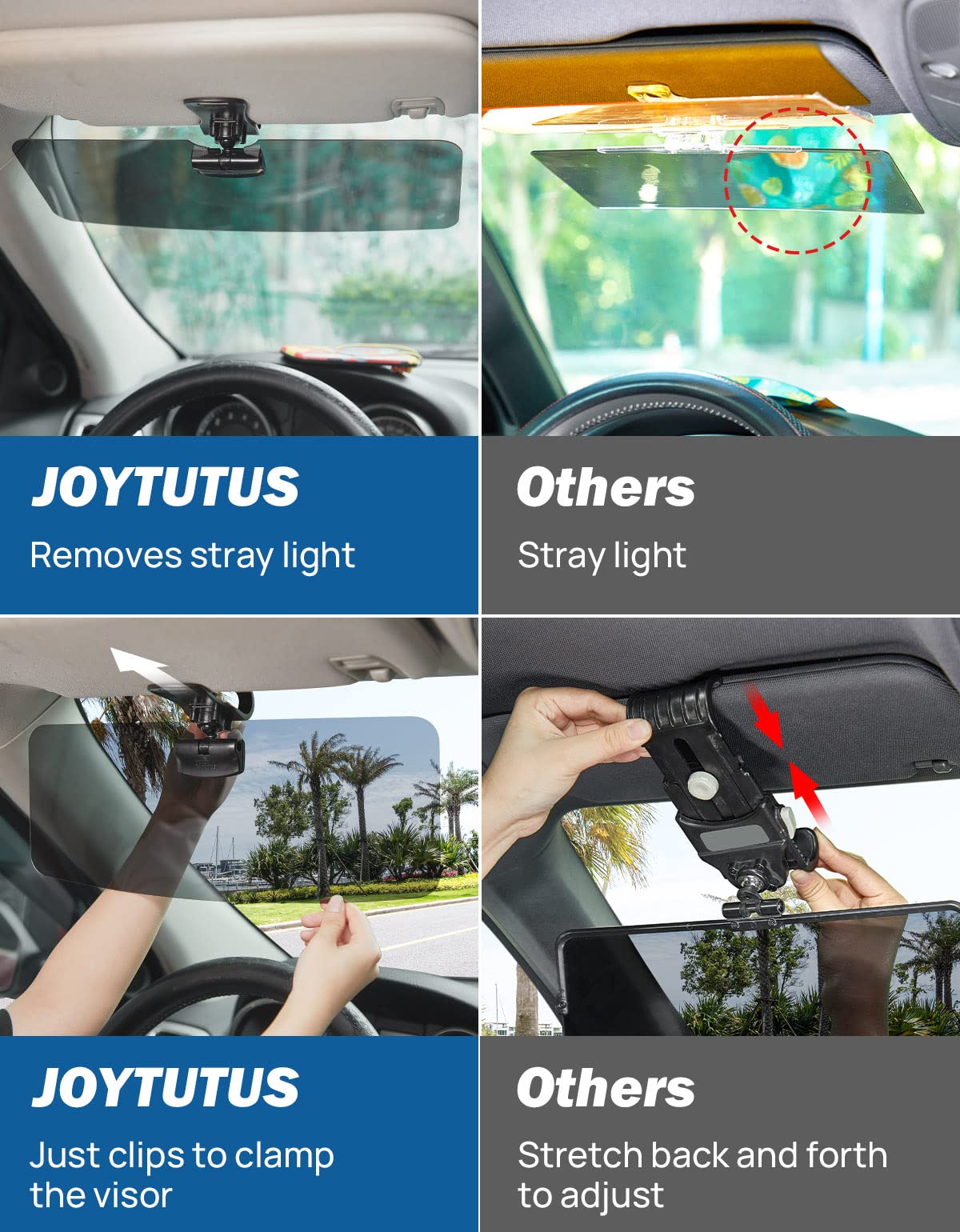 Sun Visor for Car, Universal Anti-Glare Polarized Sun Visor Extender , UV400 Car Visor Extension Protect