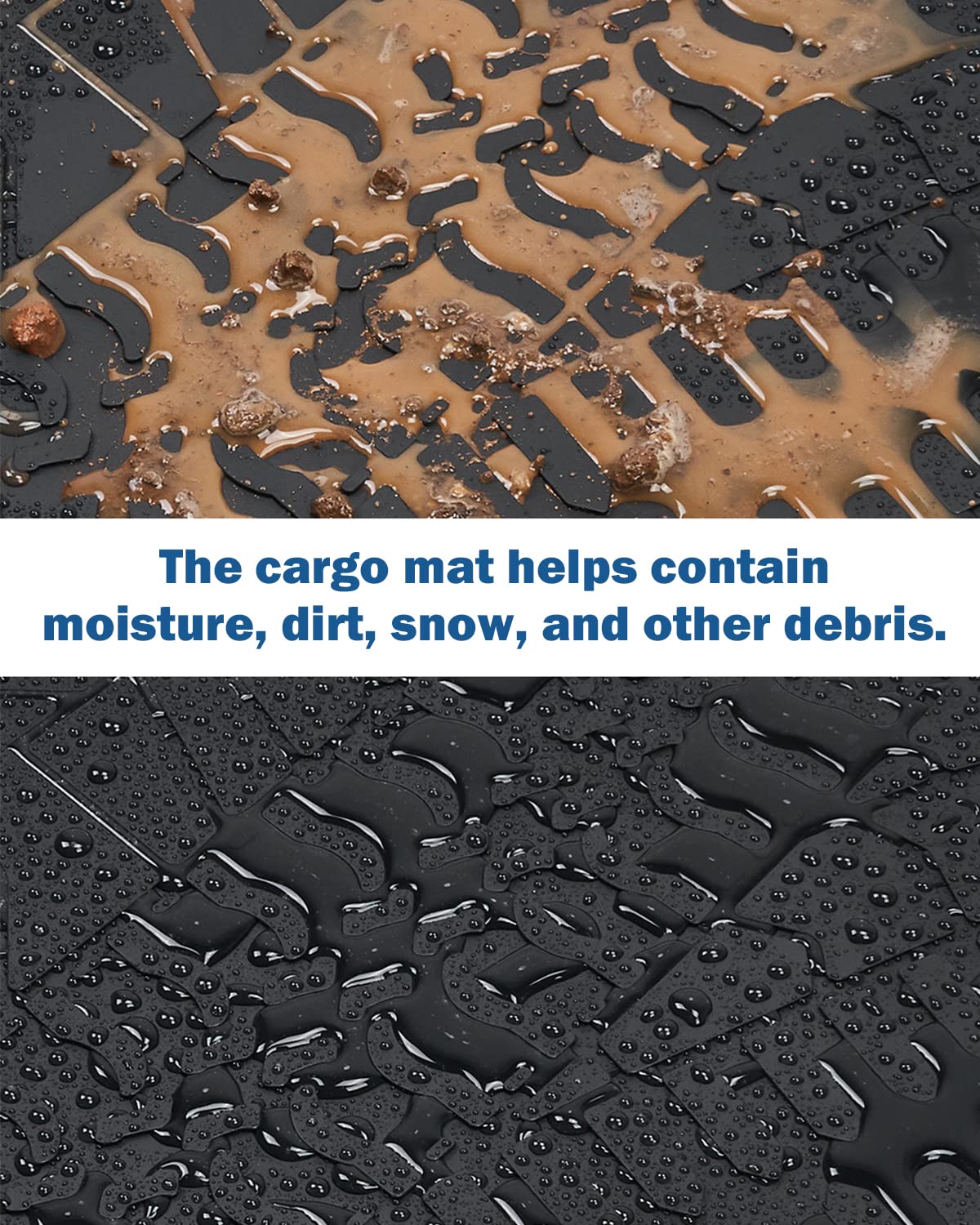 Cargo Mat, All-Weather Protection Trunk Mat Cargo Liners Heavy Duty Waterproof Odorless Durable fits 2021-2024 Wrangler JL 4XE 4 Door (Not Fits 4X4)