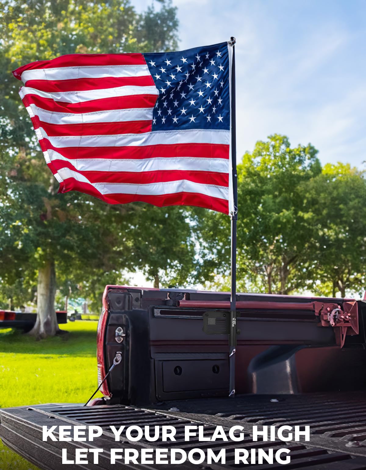 JOYTUTUS Truck Bed Flag Pole Mount Fit for Tacoma & Tundra, Fits Up to 1.18 Inch Diameter Flagpole