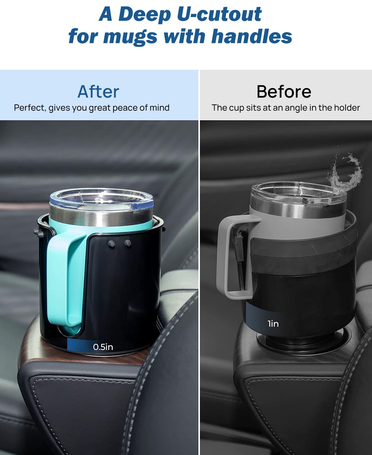 Car Cup Holder Expande for Car Hold 18-40 oz Bottles and Mugs, Other Bottles in 3.4"-3.8"