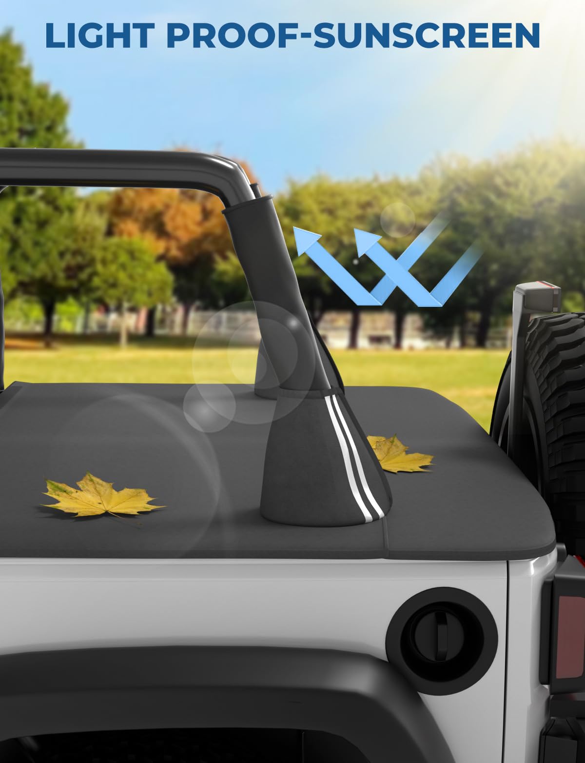 JOYTUTUS Tonneau Cover Fit for 2007-2018 Wrangler JK 2 Doors, JK Cargo Trunk Cover Tailgate Cover
