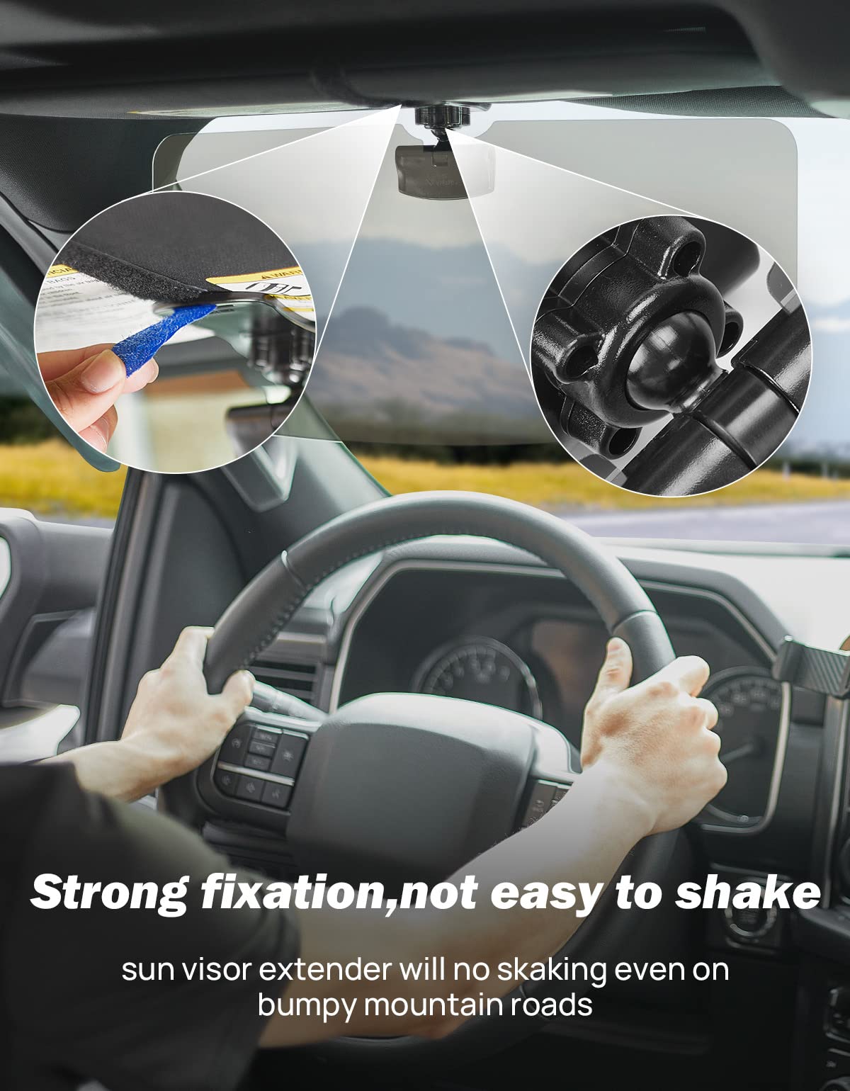 16.9" Universal Anti-Glare Polarized Sun Visor Extender