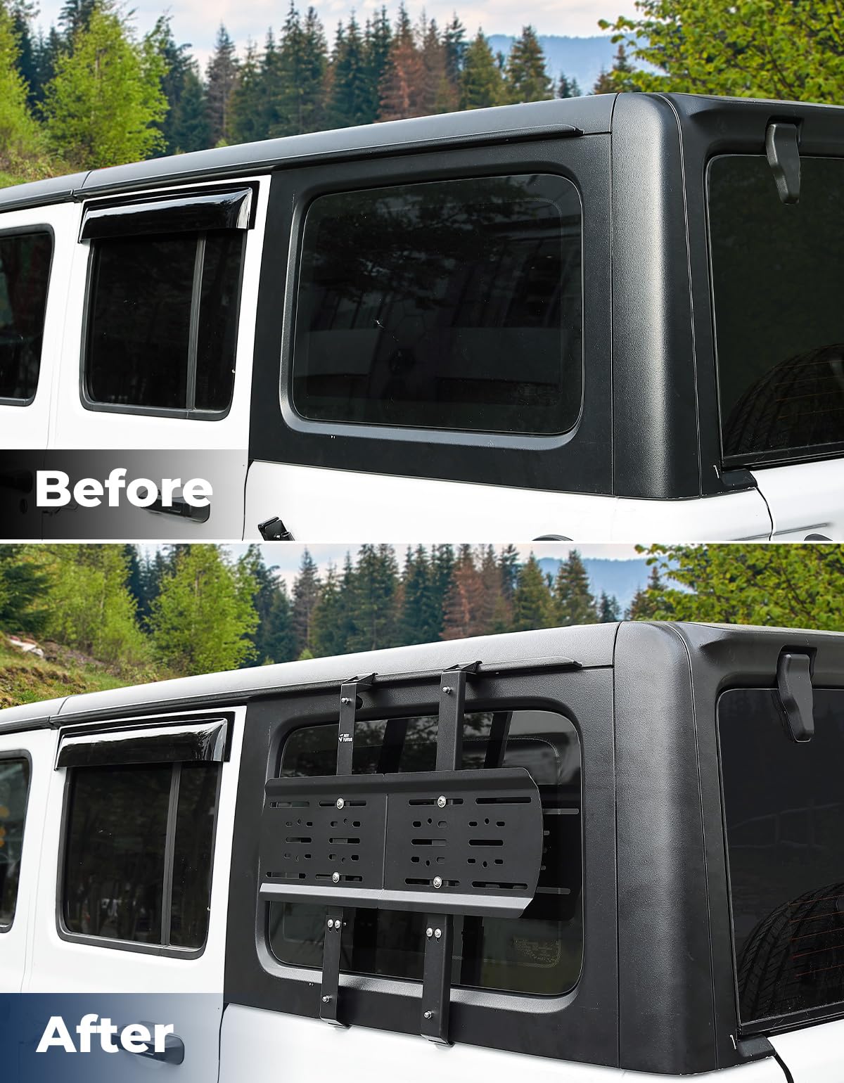 Rear Window Storage Panel Kit Fit for Wrangler JL, Mounting Plate Kits