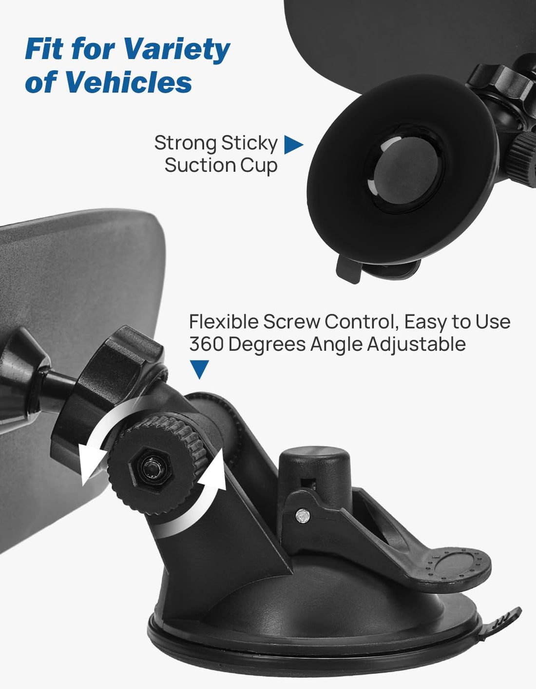 JOYTUTUS Rear View Mirror With Adjustable Suction Cup, Universal HD Thickened Wide Angle Mirror