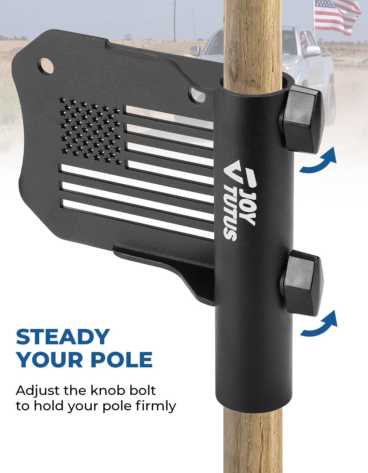 JOYTUTUS Truck Bed Flag Pole Mount Fit for Tacoma & Tundra, Fits Up to 1.18 Inch Diameter Flagpole