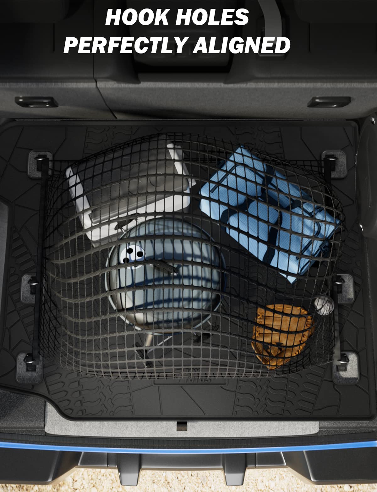 JOYTUTUS Cargo Mat fits 2018-2024 Wrangler JL 4X4 with OEM Subwoofer- NOT FIT 4XE