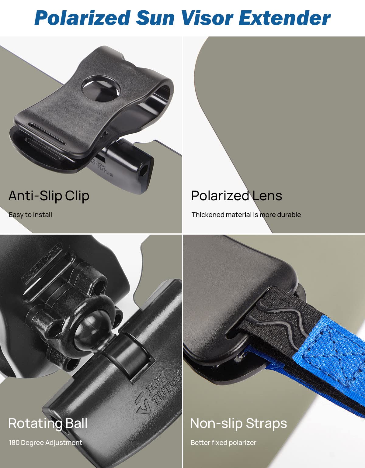 16.9" Universal Anti-Glare Polarized Sun Visor Extender
