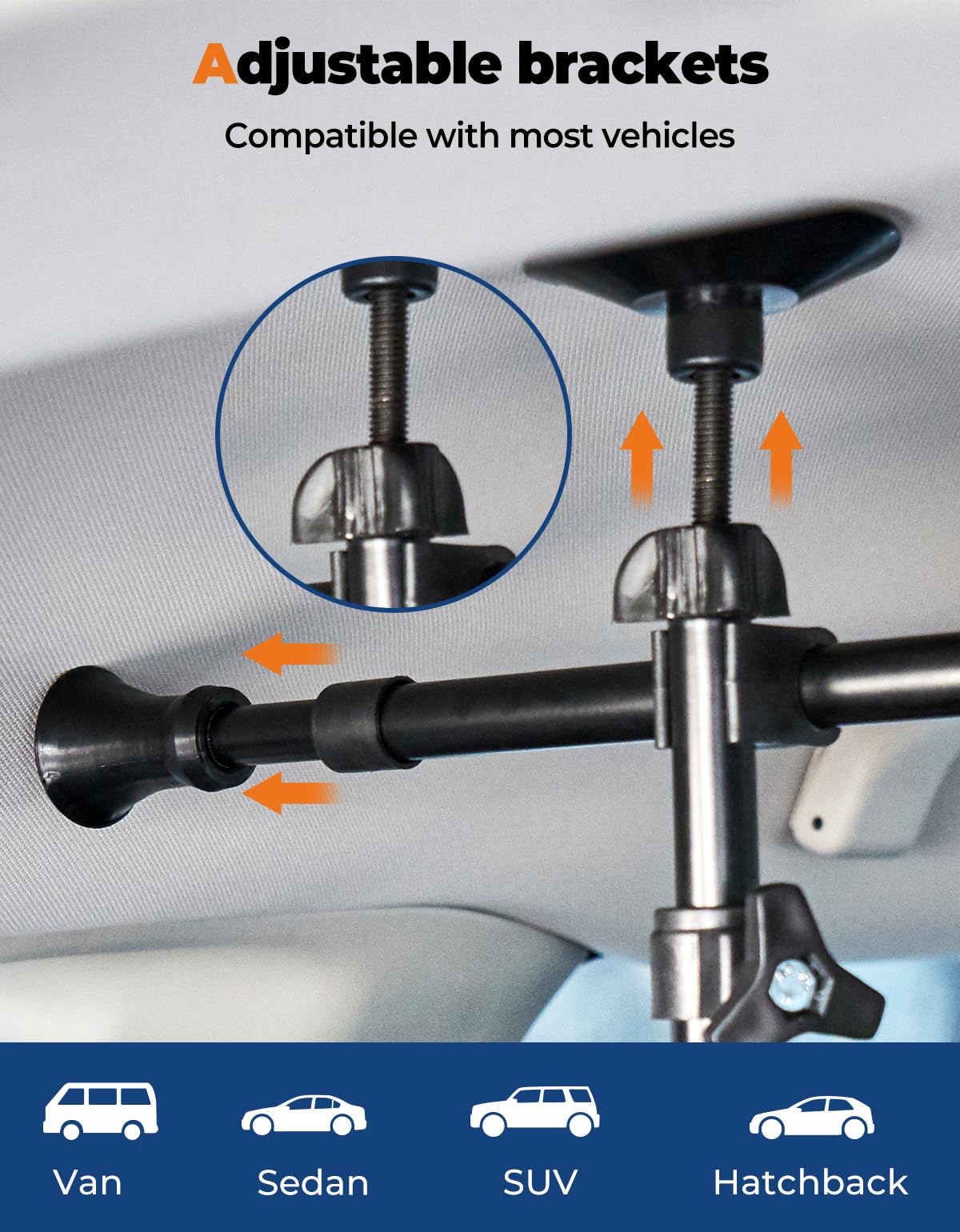 Adjustable Dog Car Barrier for Vehicles, 32" to 57" Width
