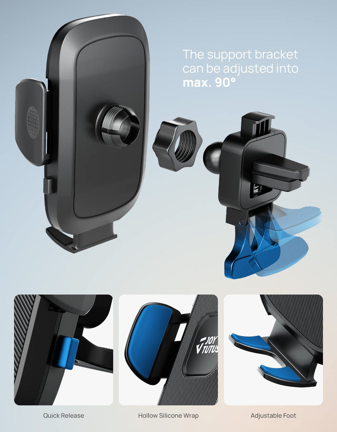 Vent Phone Mount for Car,360 Adjustable for iPhone, Samsung & All Smartphones